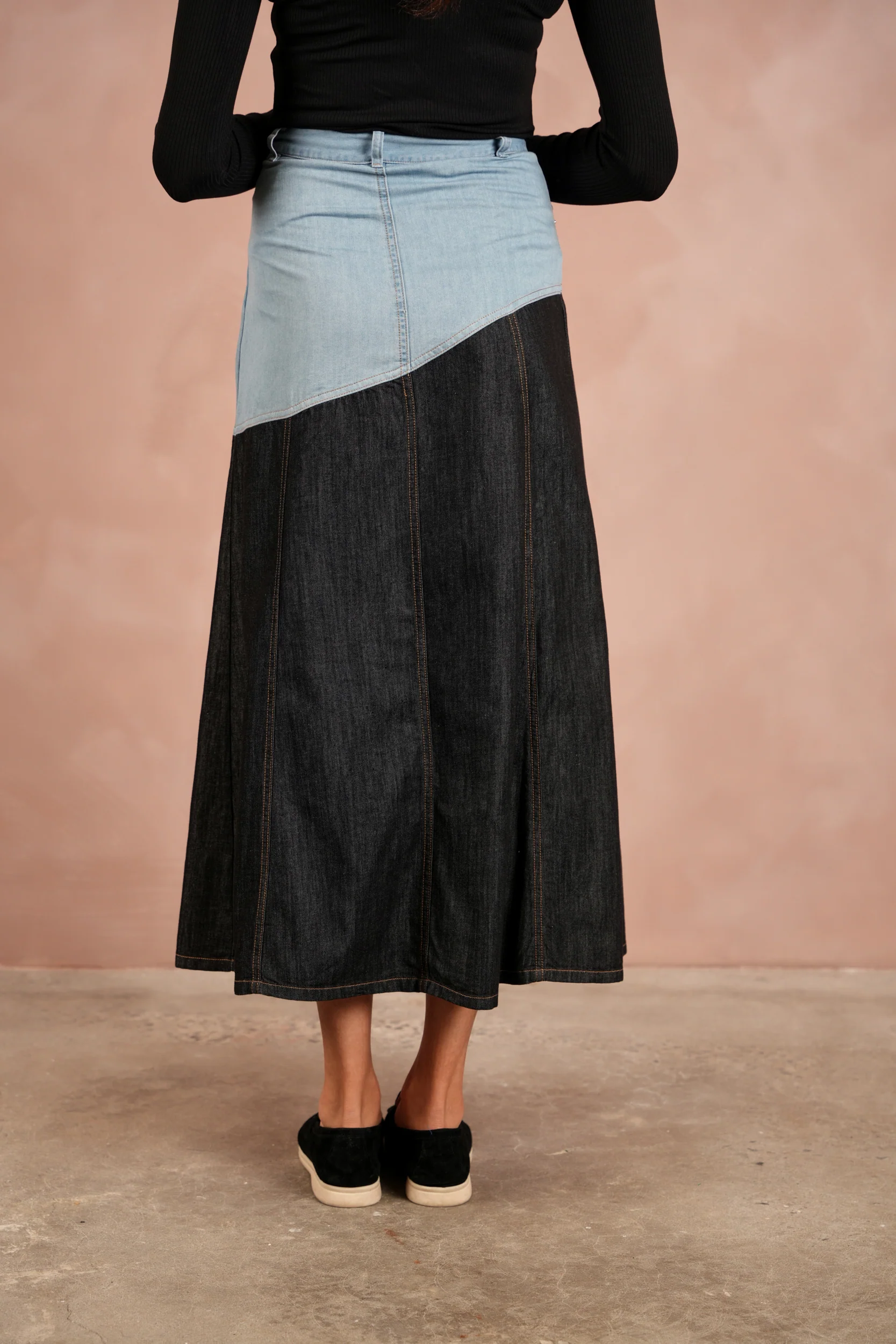 Denim Angled Yoke Skirt - Image 9
