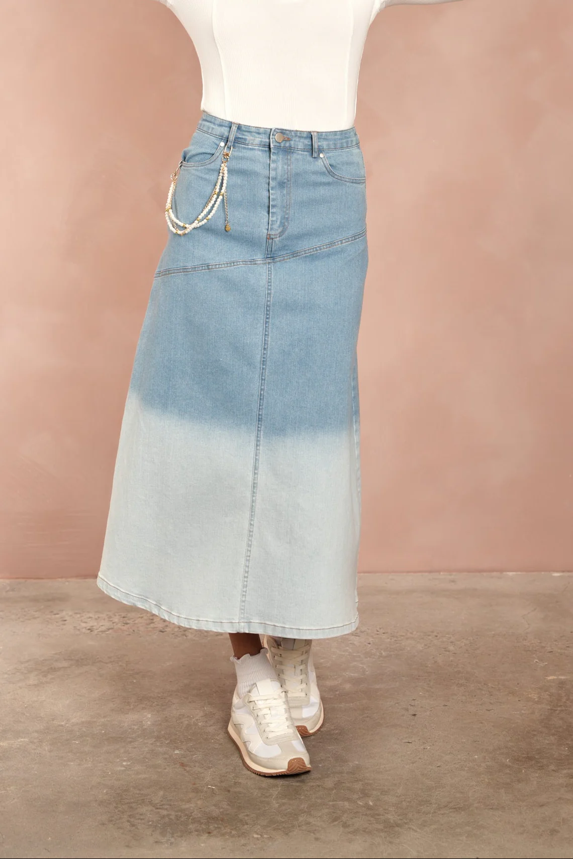 Embellished Chain Denim Skirt - Image 8