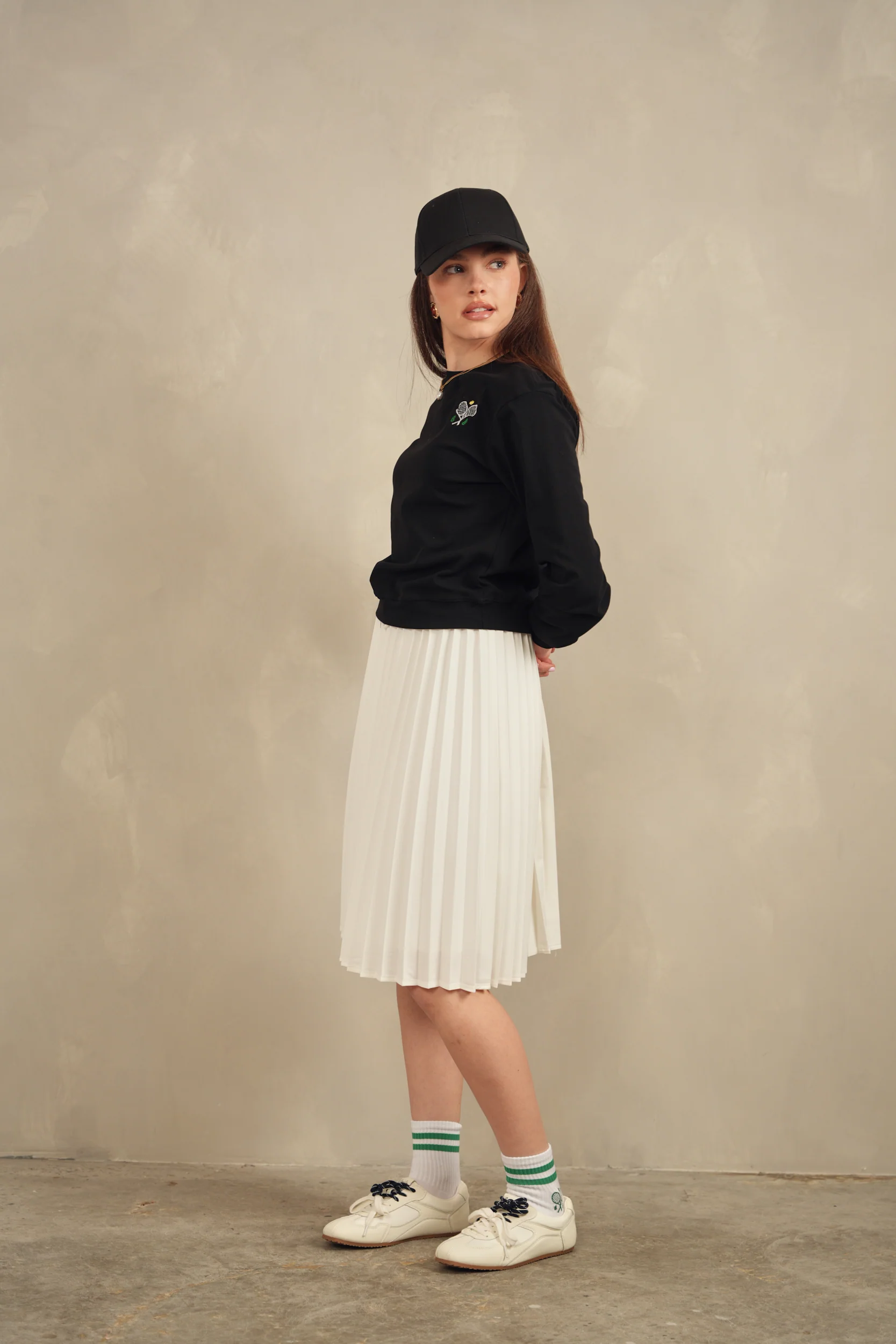 Drawstring Pleated Skirt - Image 11