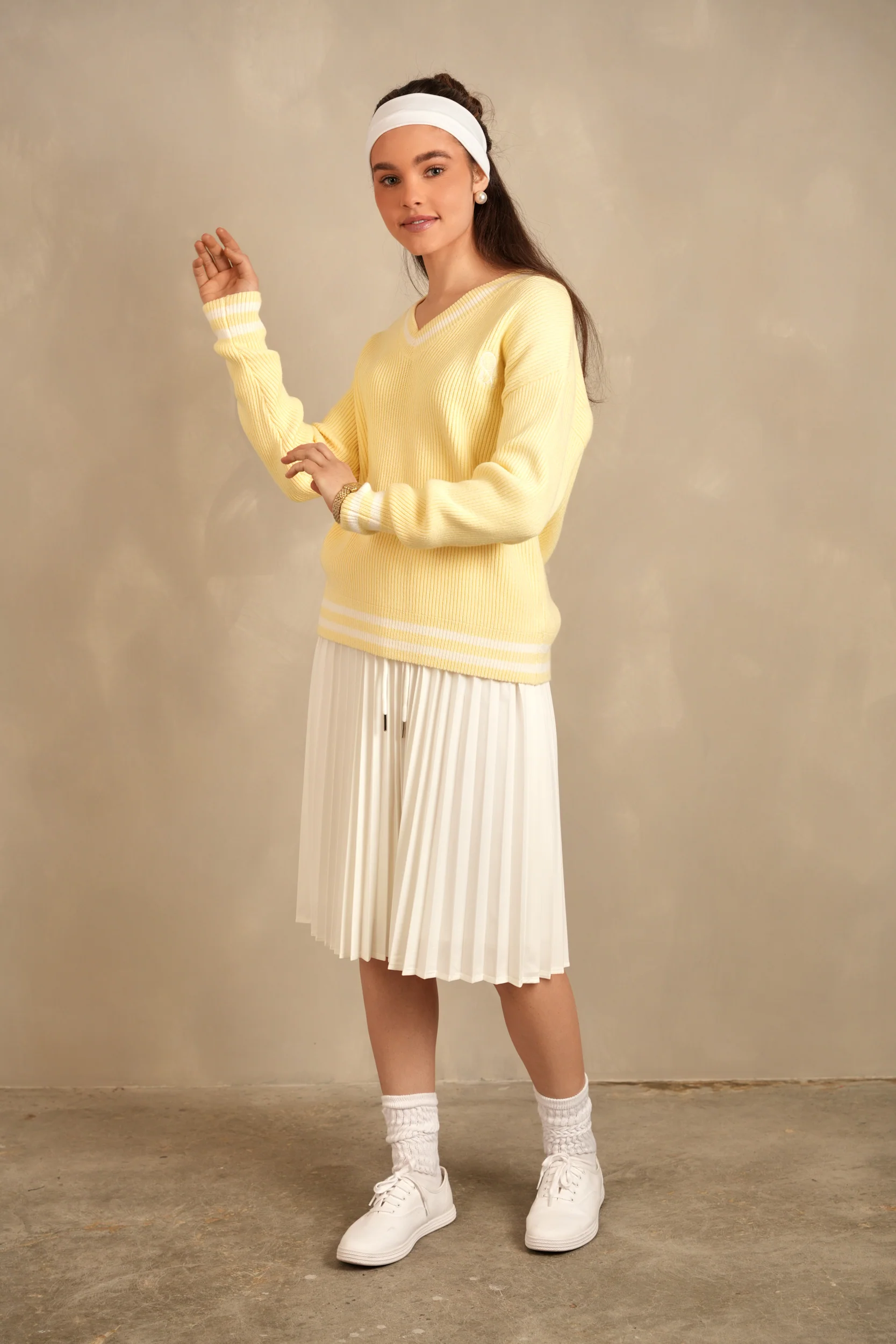 Drawstring Pleated Skirt - Image 3