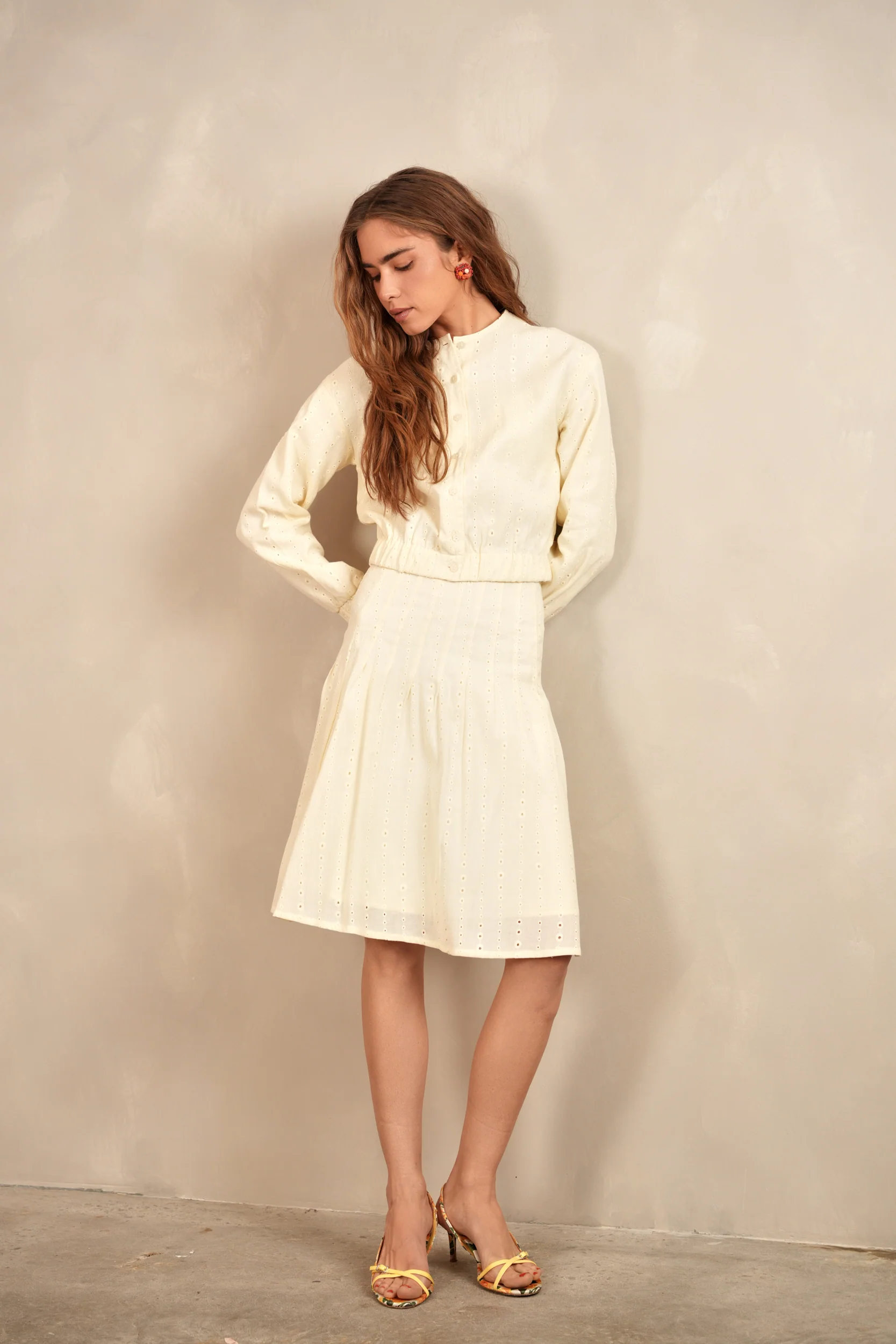 Eyelet Pleated Skirt - Image 11