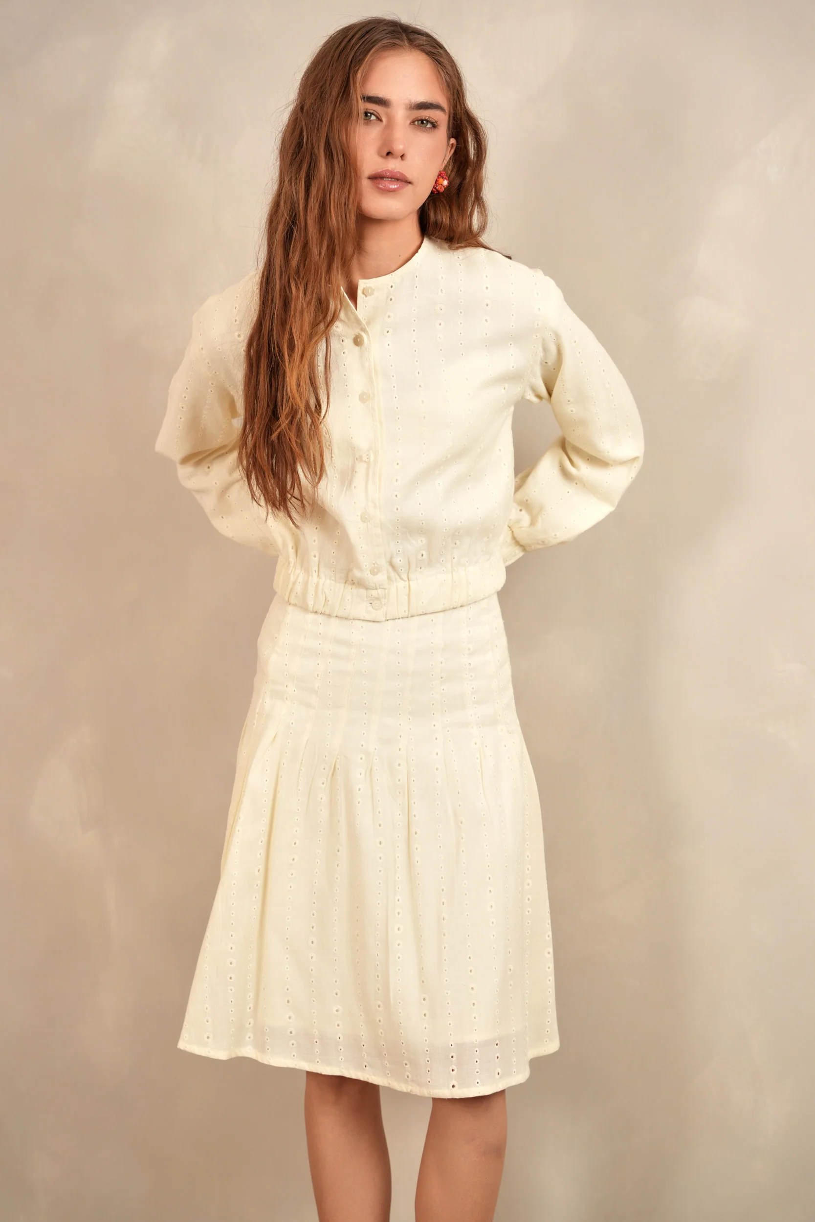 Eyelet Pleated Skirt - Image 9