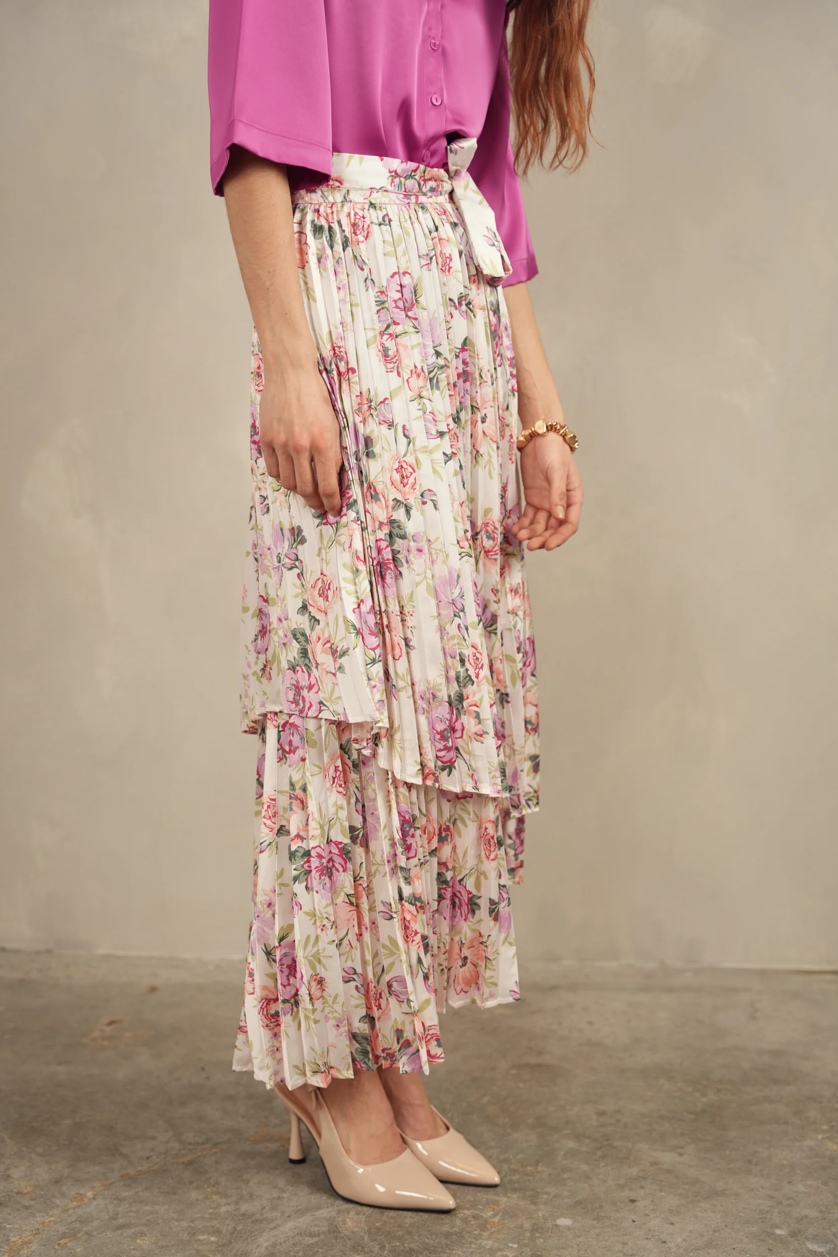 Pleated Overlap Skirt - Image 3