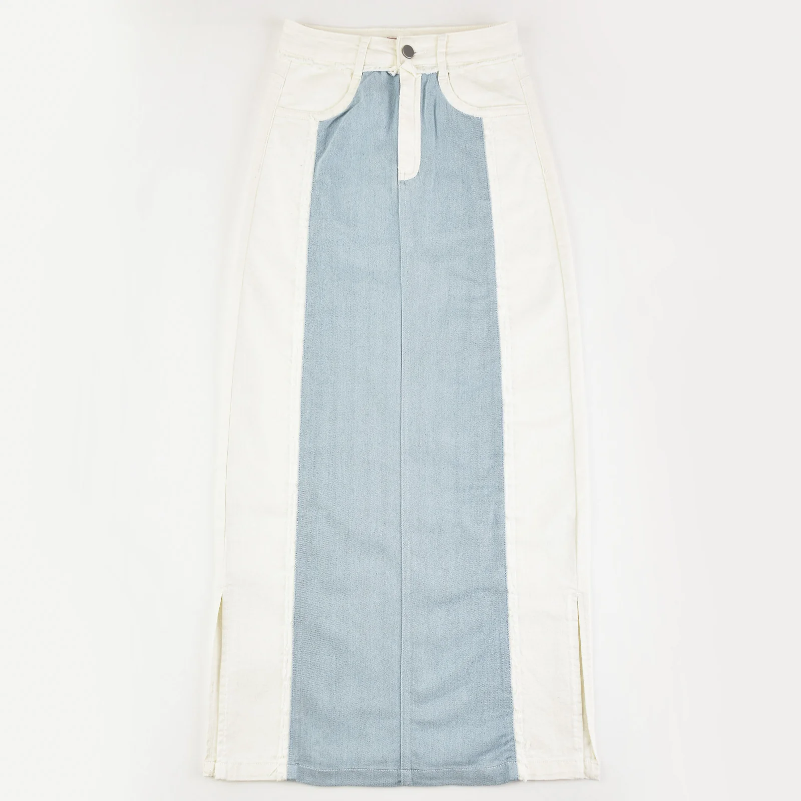Color Block Denim Skirt - Image 7