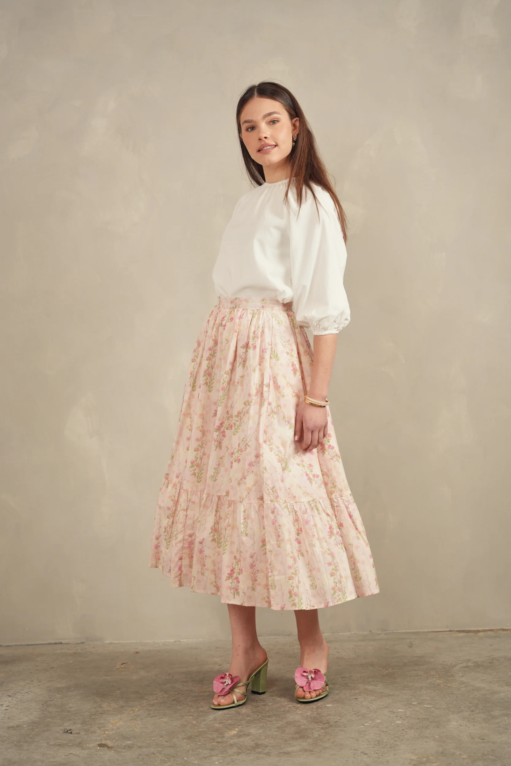 Tiered Floral Skirt - Image 4