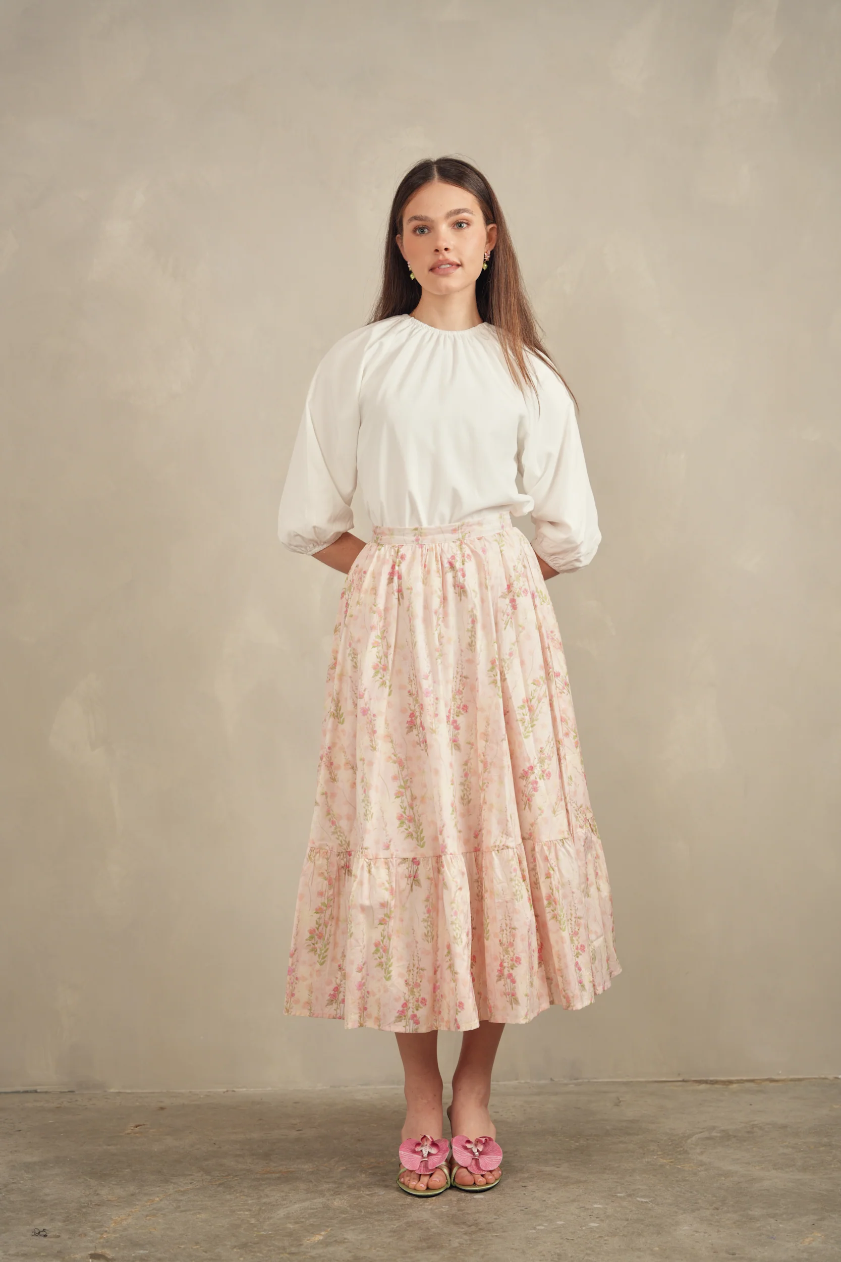 Tiered Floral Skirt - Image 5