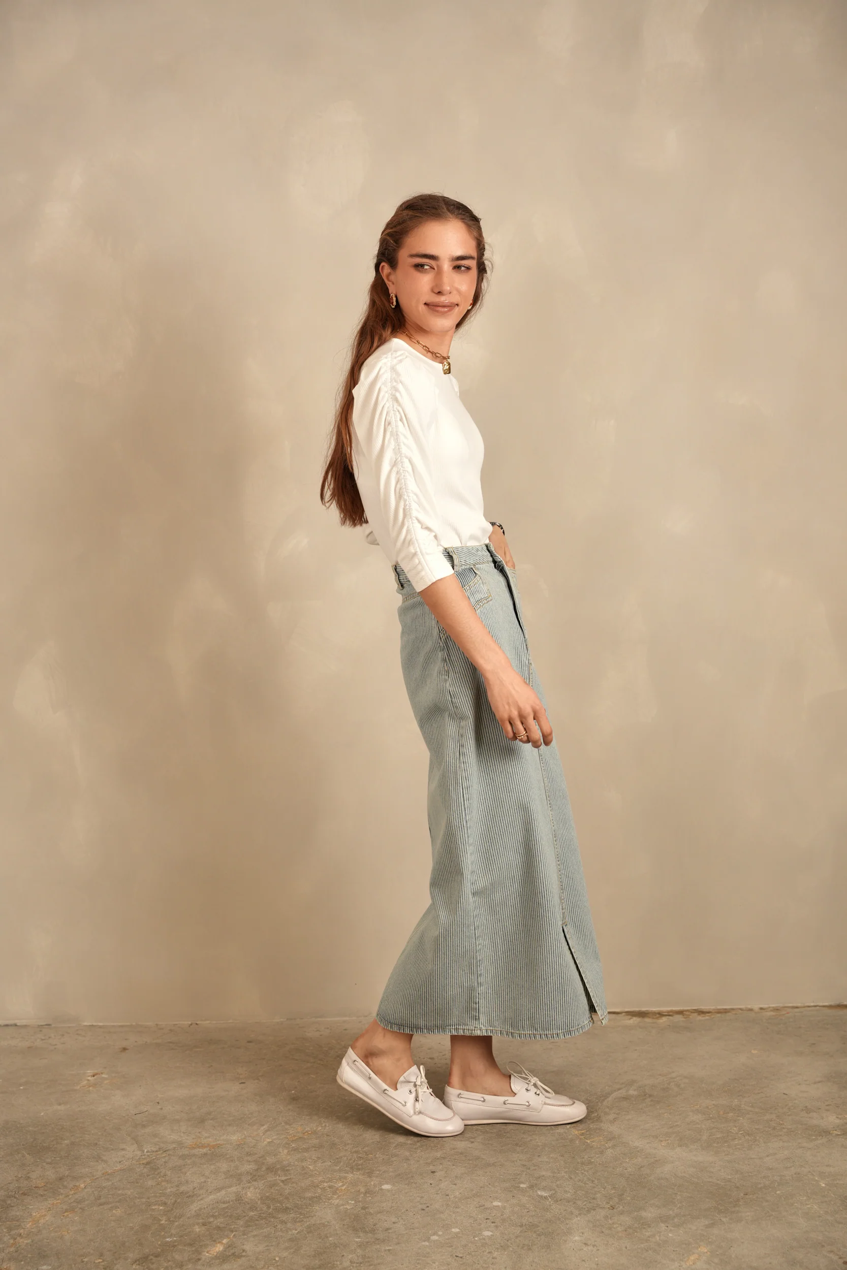 Textured Slit Skirt - Image 8