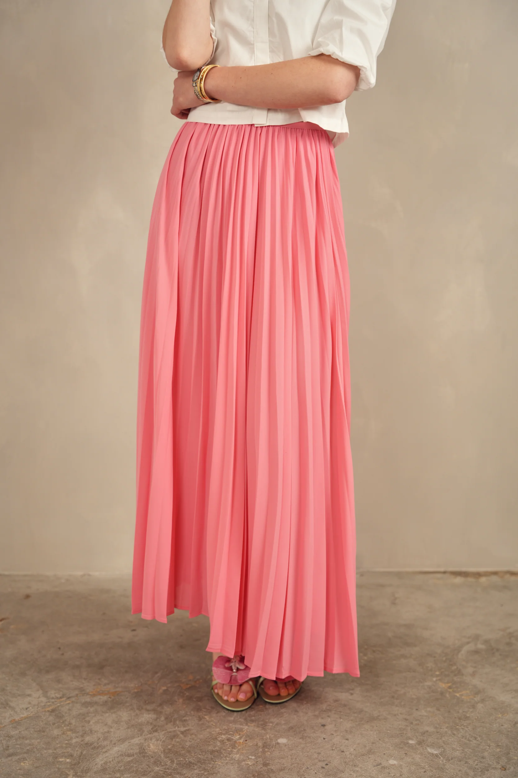 Chiffon Pleated Maxi Skirt - Image 9