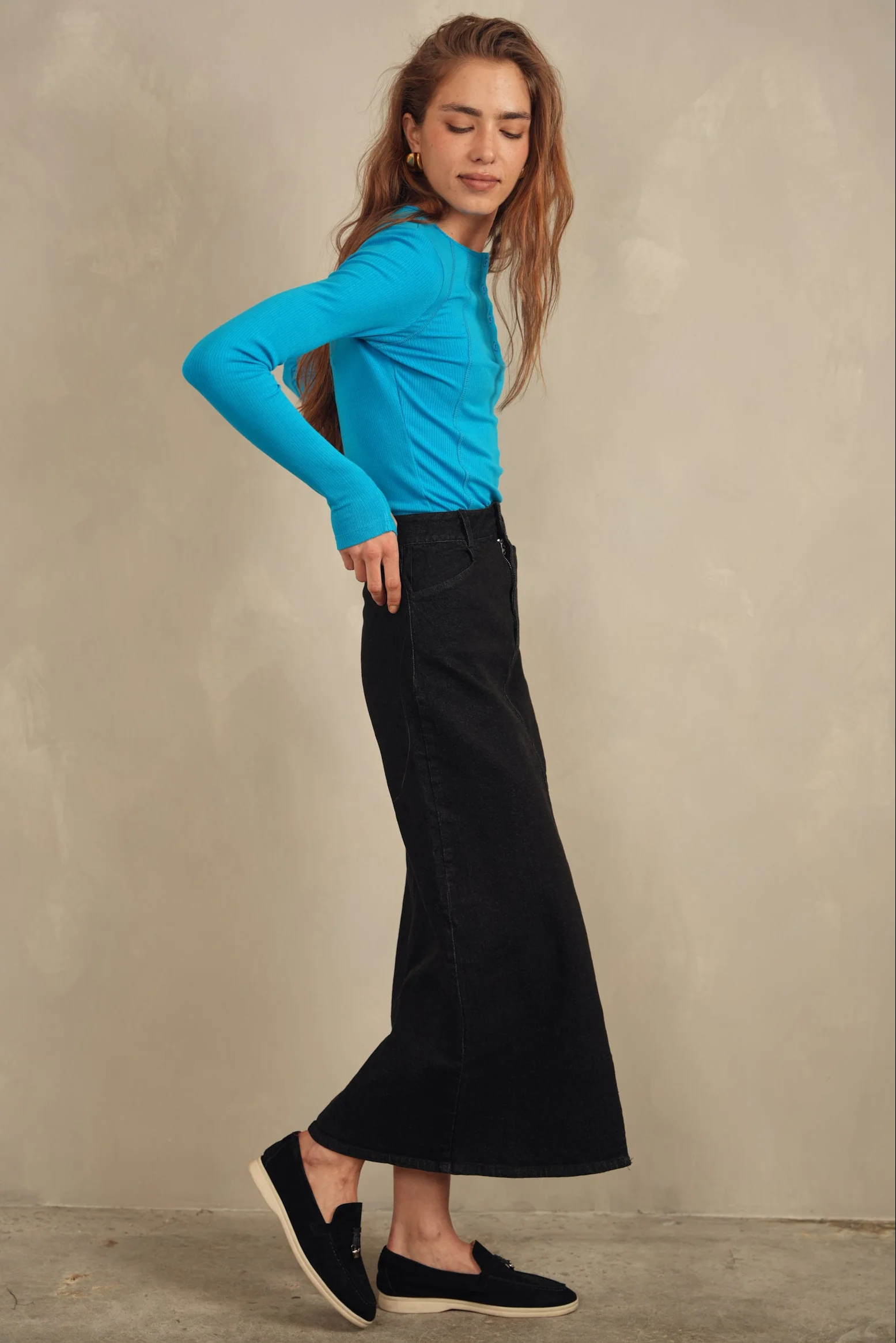 Denim Basic Skirt - Image 9