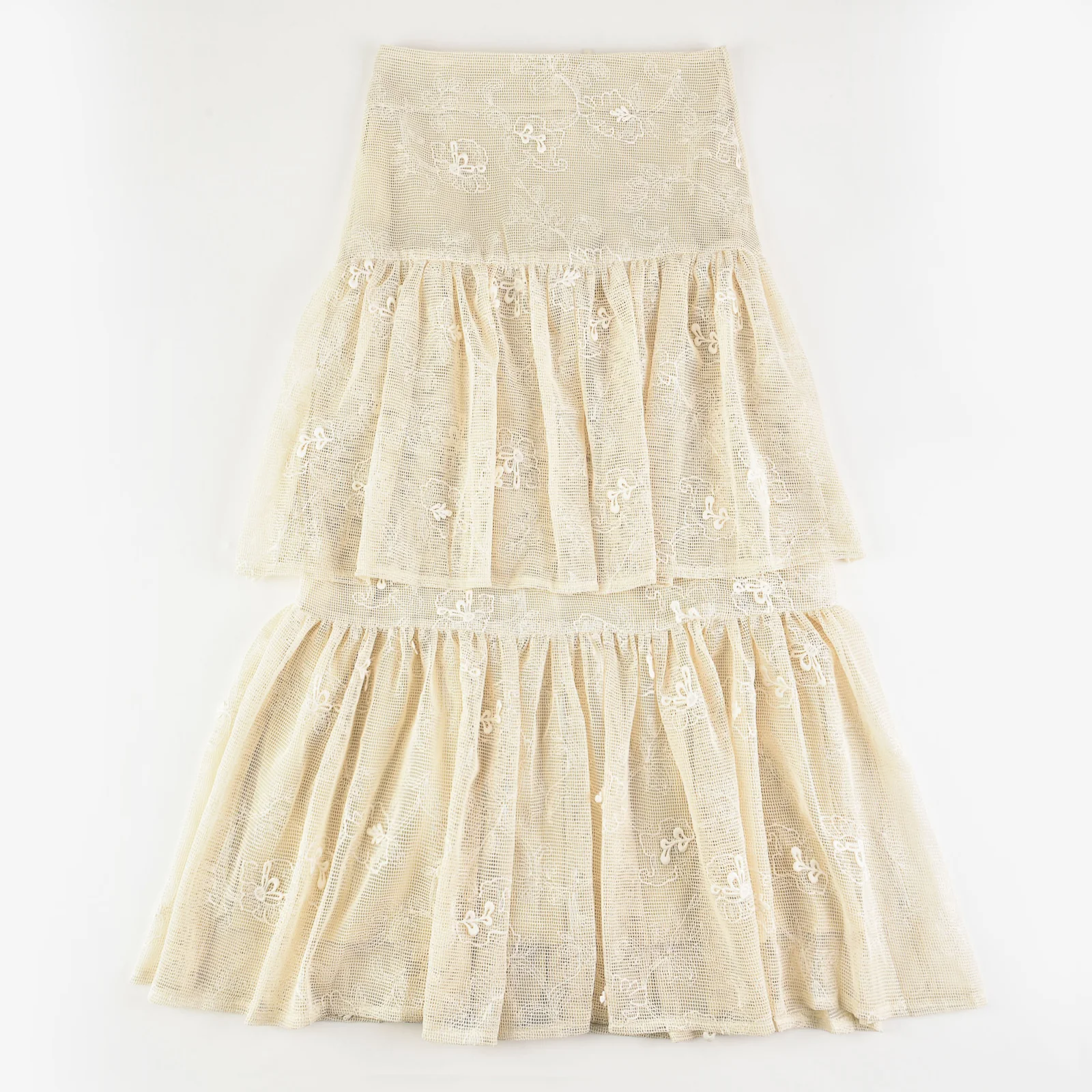 Ivory Eyelet Layered Skirt - Image 8