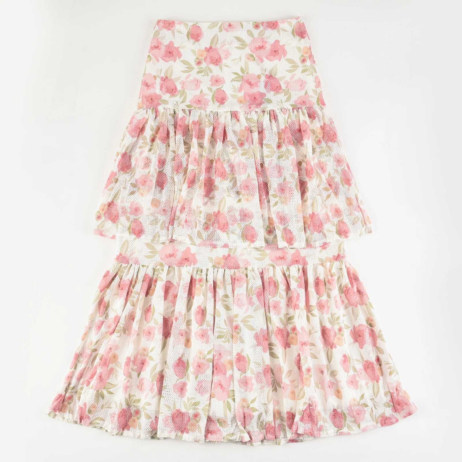 Floral Eyelet Layered Skirt - Image 10