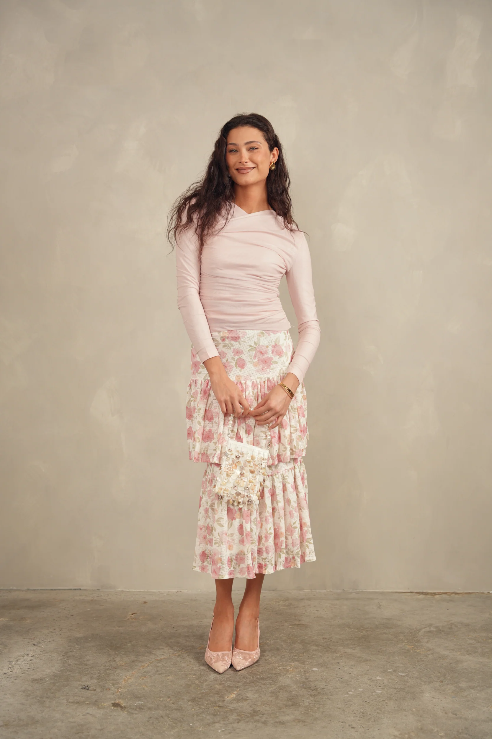 Floral Eyelet Layered Skirt - Image 6