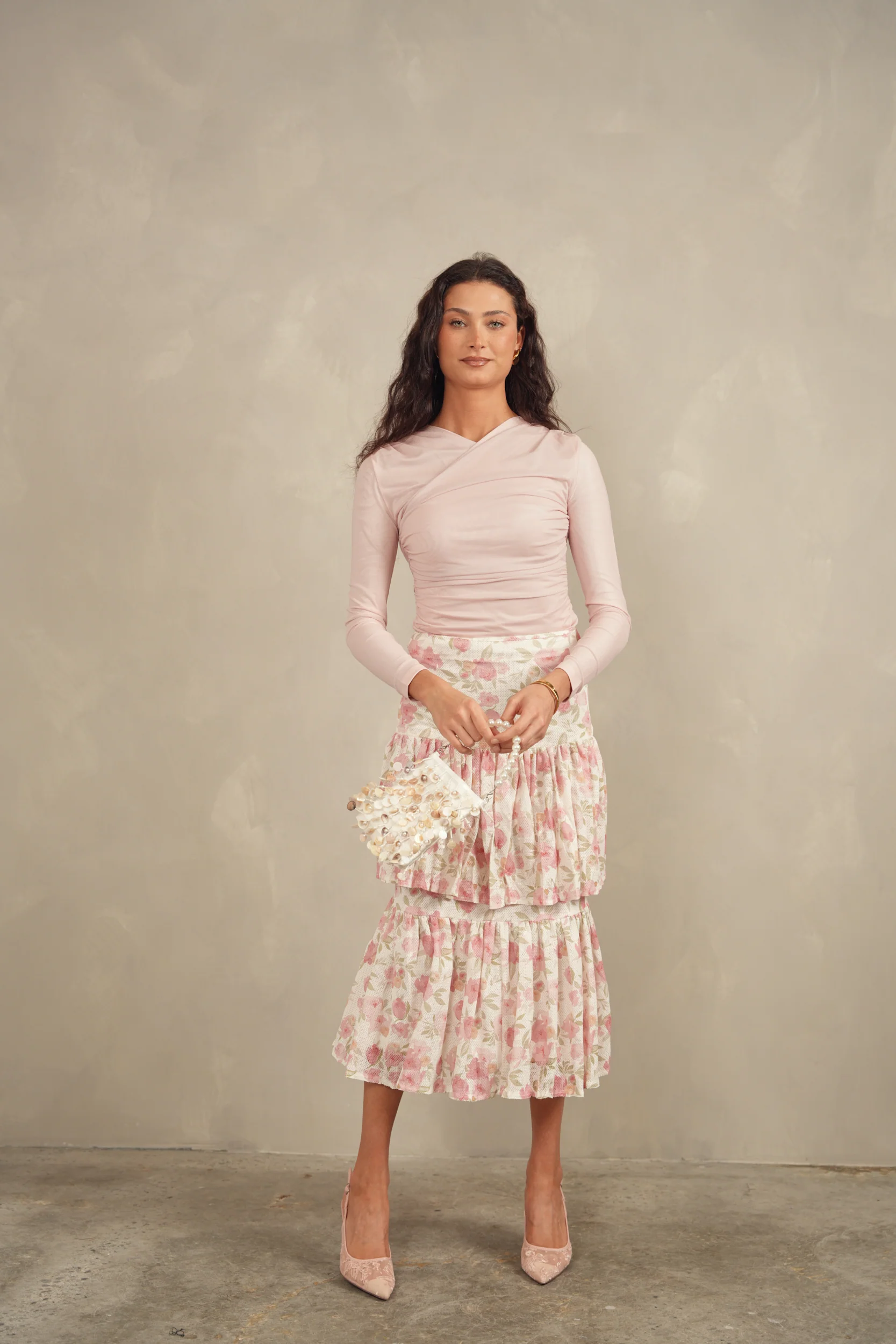 Floral Eyelet Layered Skirt - Image 8